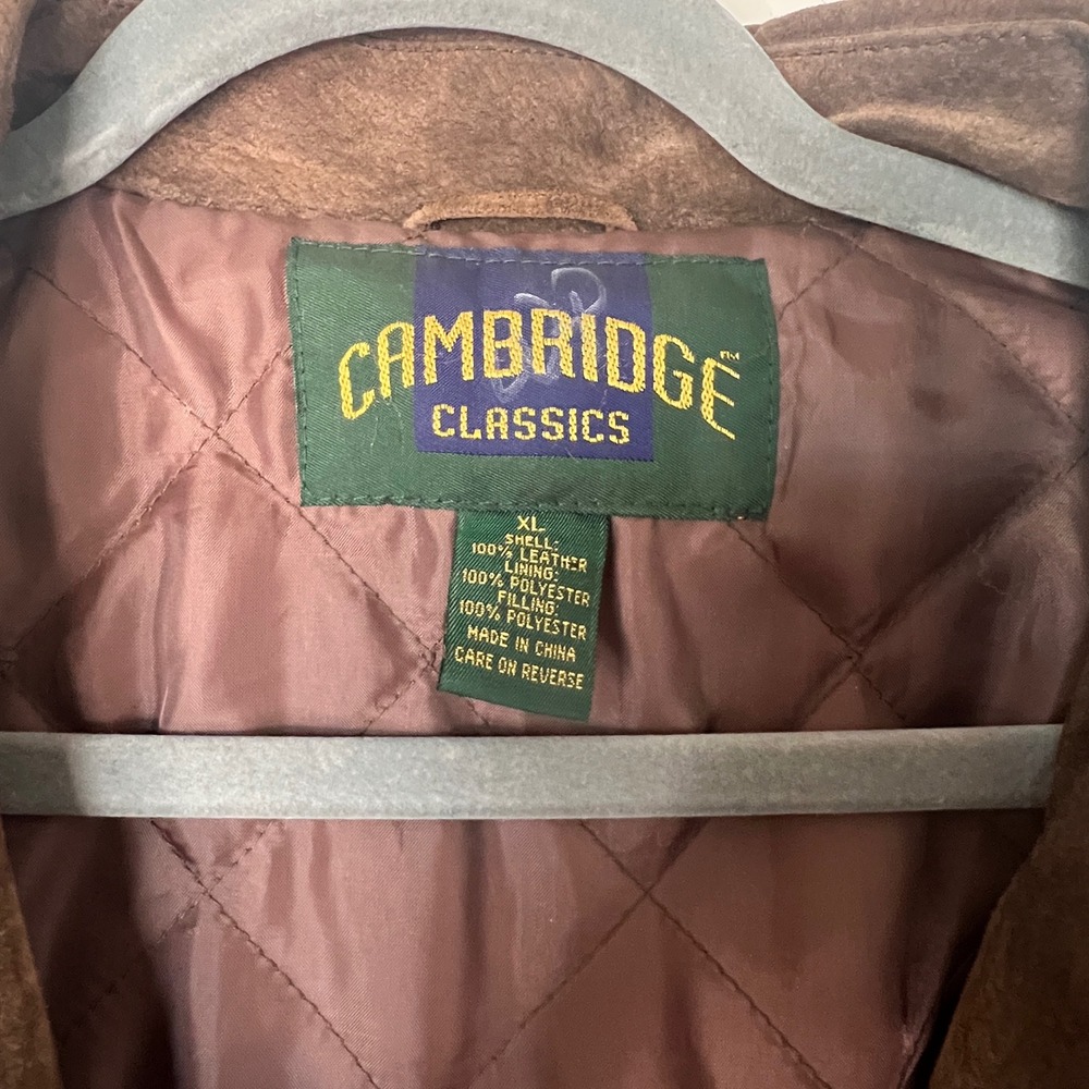 Vintage Cambridge Classics Brown Suede‎ Bomber Jacket XL - Picture 5 of 7